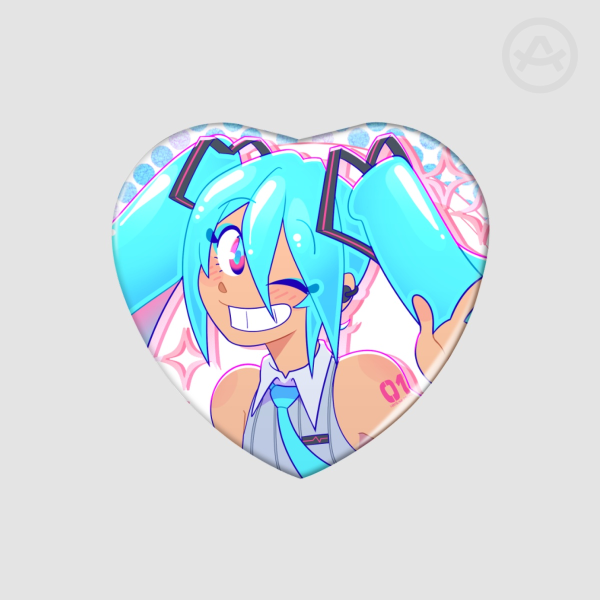 Miku V6 - Heart Shape Holographic Badges