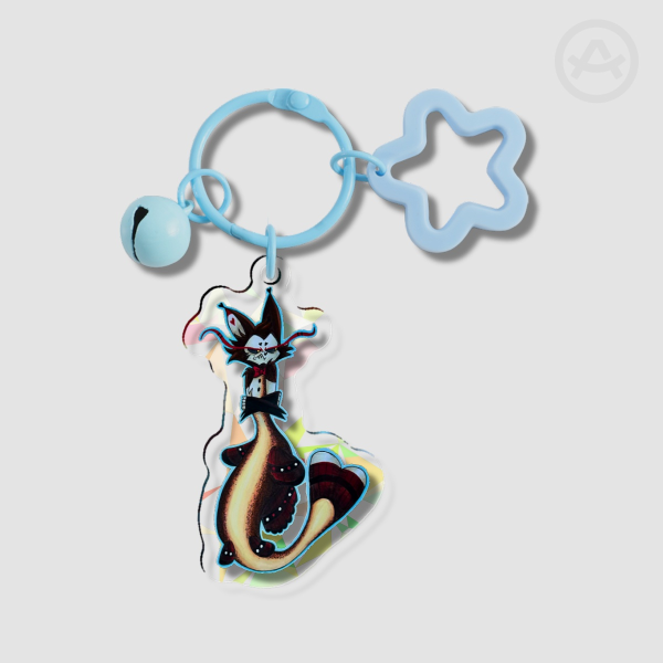 Hazbin Hotel Husk Broken Glass Acrylic Keychain