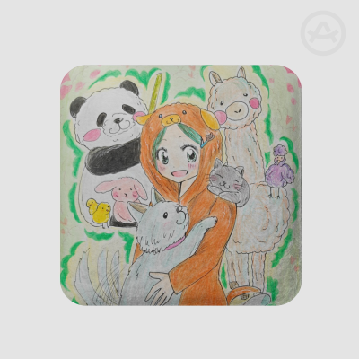 Animal Square Plush Badges