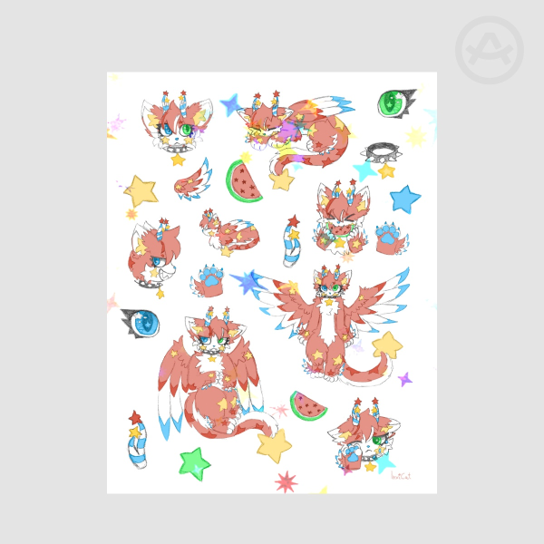 Inx Stickers Sheet Holographic Stars