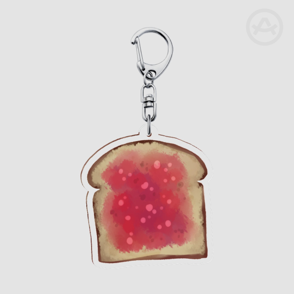 Raspberry Jelly Toast Acrylic Keychain