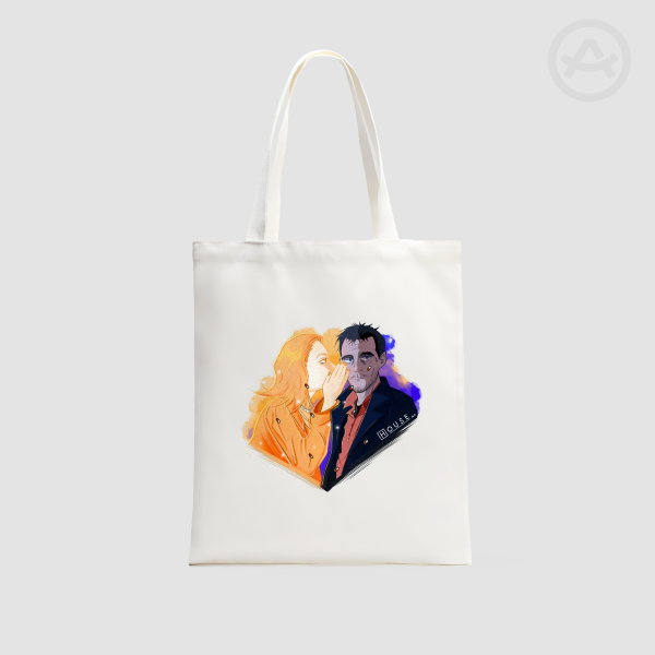 Vertical Part-print Canvas Tote Bags - 13.7″x15.7″(35x40cm)