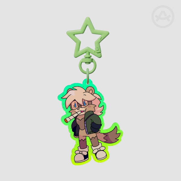 SPARKLY roach the ferret keychain