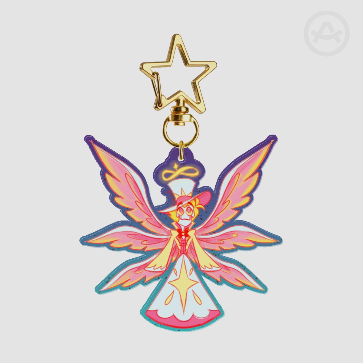 Angel Luci Glitter Acrylic Keychains