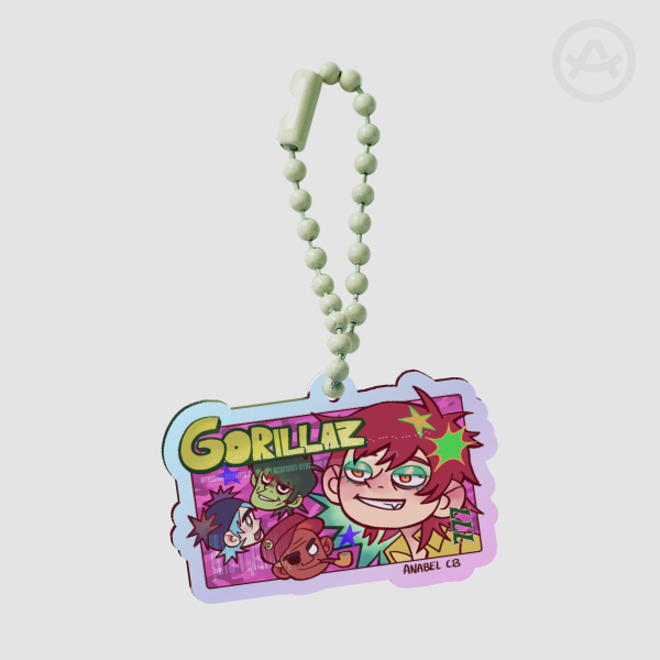 Gorillaz Rainbow Acrylic Keychains