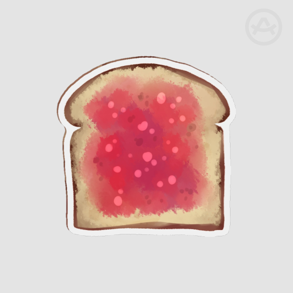 Raspberry Jelly Toast Fridge Magnet