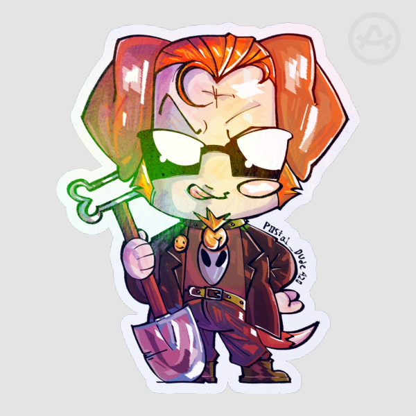 Postal dude (Colored Edge Die Cut Stickers!)