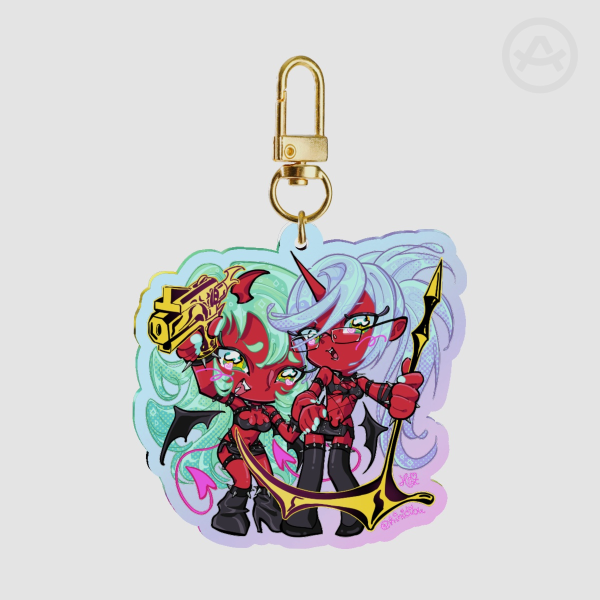 Scanty and Kneesocks ~ PASWG ♡ holo acrylic keychain