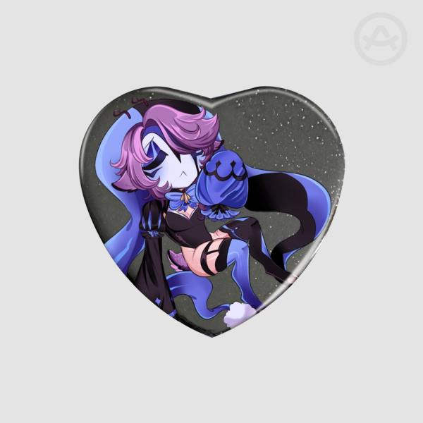 Jester of Despair Heart Shape Holographic Badge