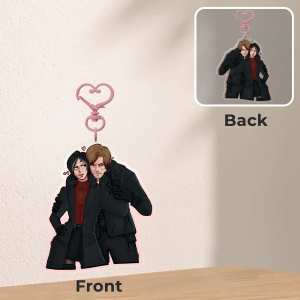 re9 Leon and Ada Keychain