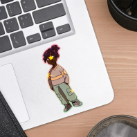 Daniel - OC - Colored Edge Die Cut Sticker