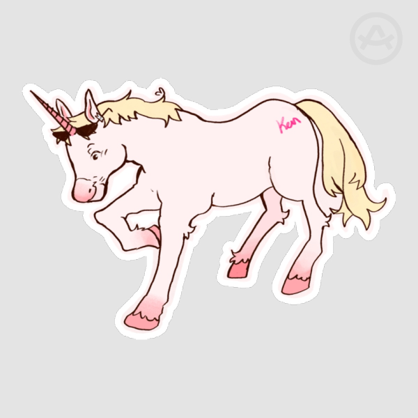 Unicorn Ken Sticker