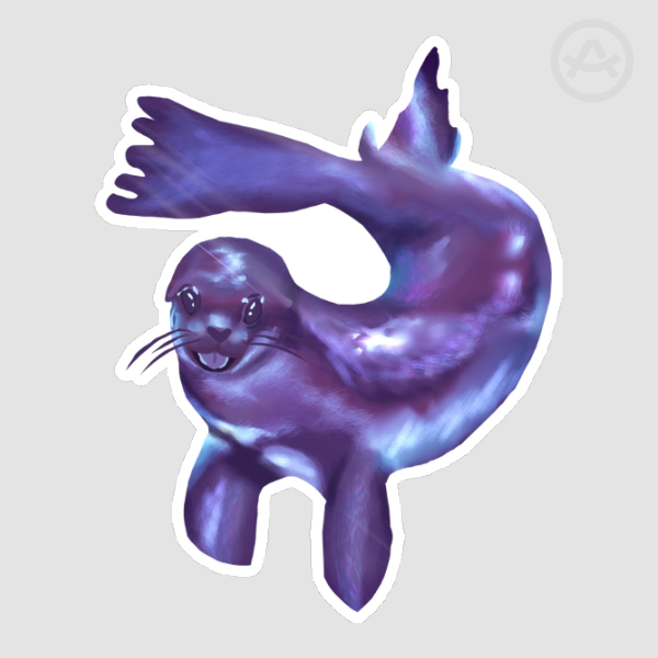 Night Sea Lion Glossy Sticker
