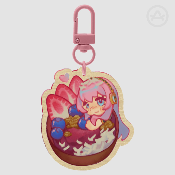 Luka Acai Bowl Wood Keychain