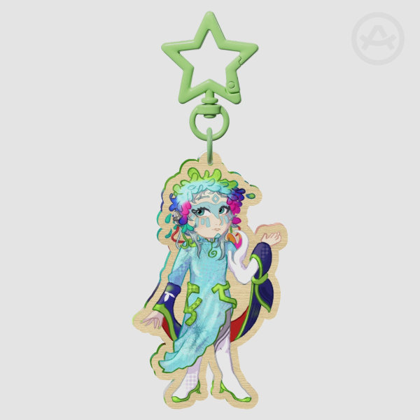 Raqio GNOSIA 3" Wooden Double Sided Keychain