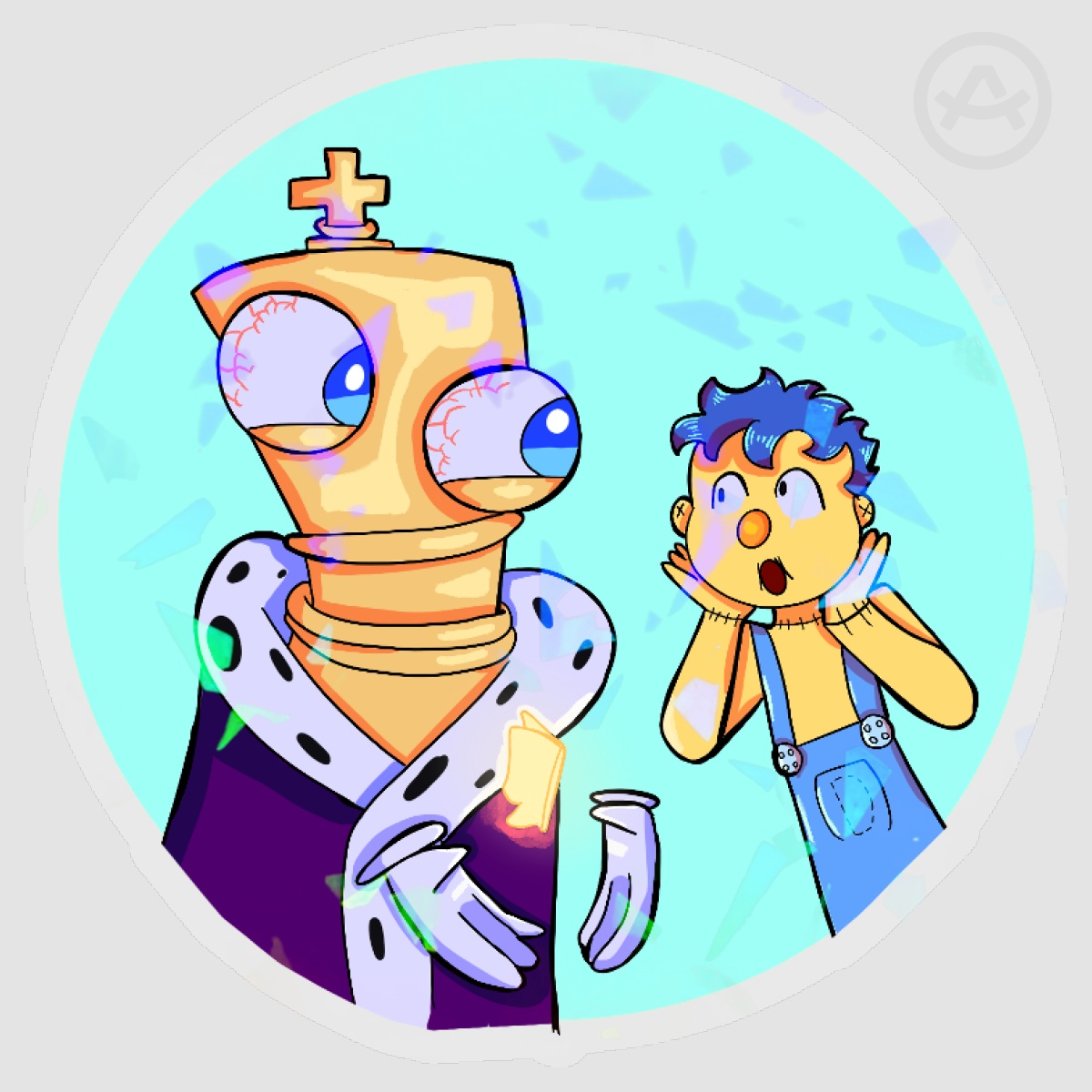 ''dumb'' yellow guy and kinger sticker