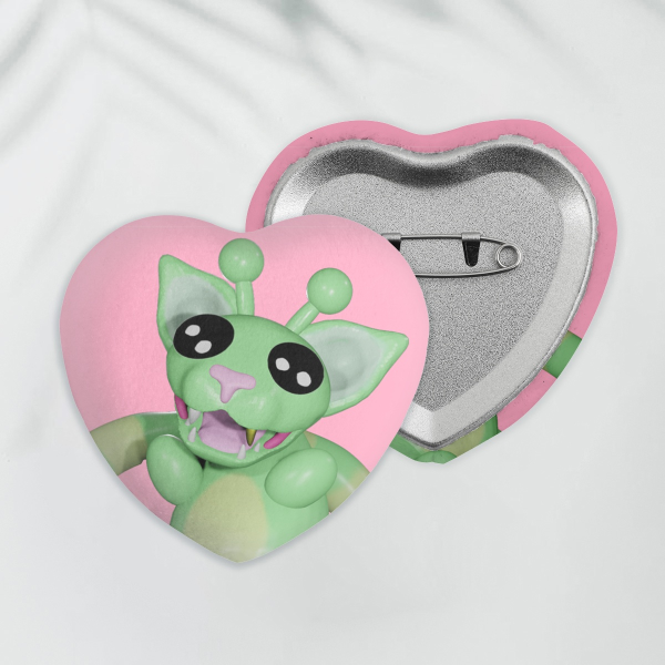 Gooby Heart Shape Plush Badge