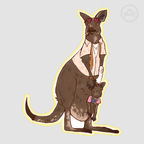 Holland and Holly March Kangaroo Sticker