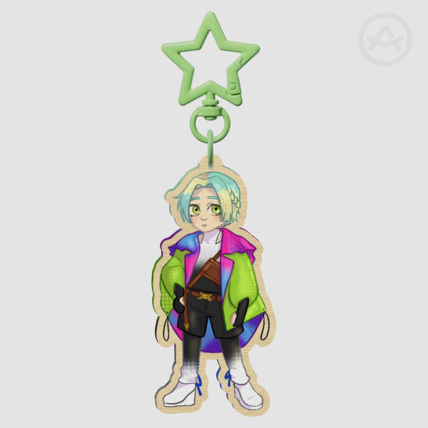 Yuri GNOSIA Anime 3" Wooden Double Sided Keychain