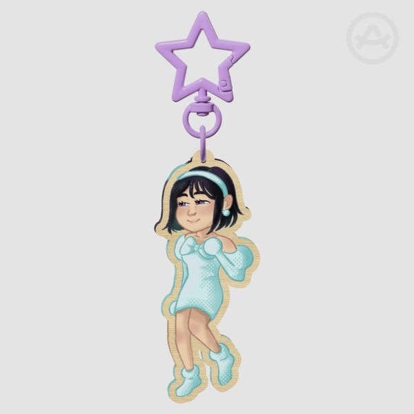 Sua Alien Stage 3" Wooden Double Sided Keychain