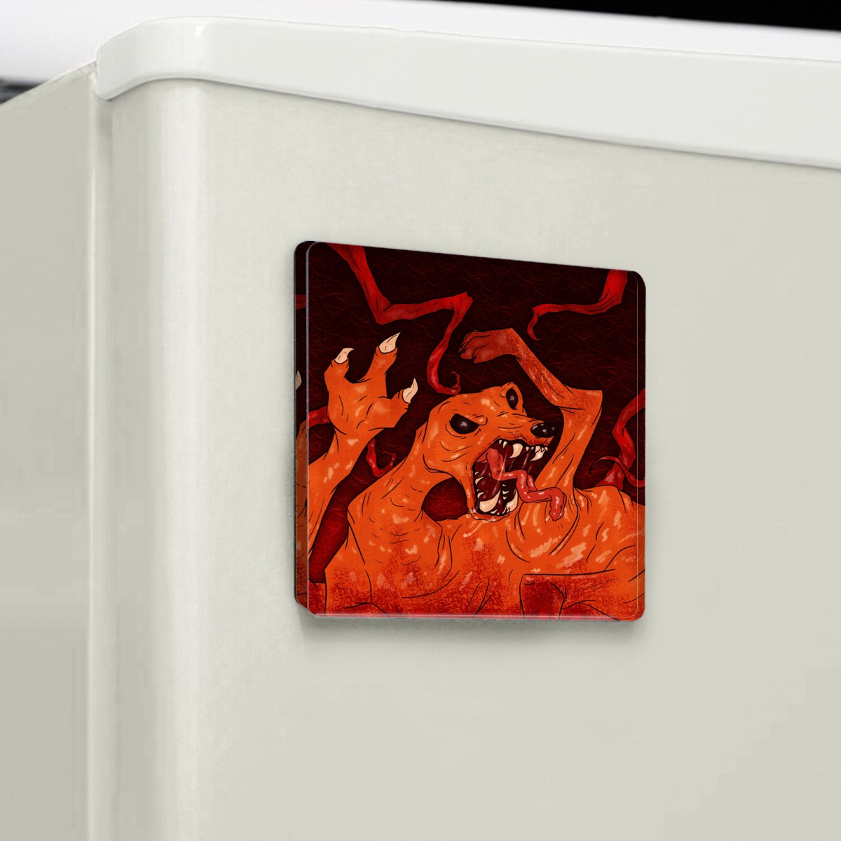 Alien Thing - Square Fridge Magnet
