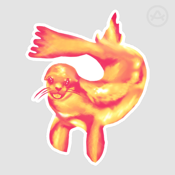 Sun Sea Lion Glossy Sticker