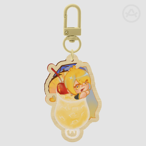 Neru Pina Colada Wood Keychain