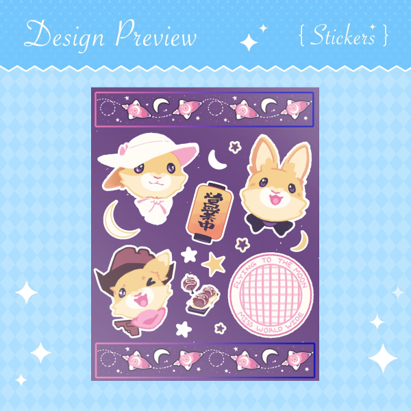 Flying To The Moon (sticker sheet)