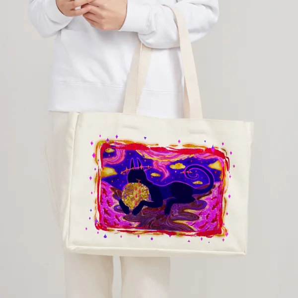 Desert Dream (Dawn) Vertical Part-print Canvas Tote Bag