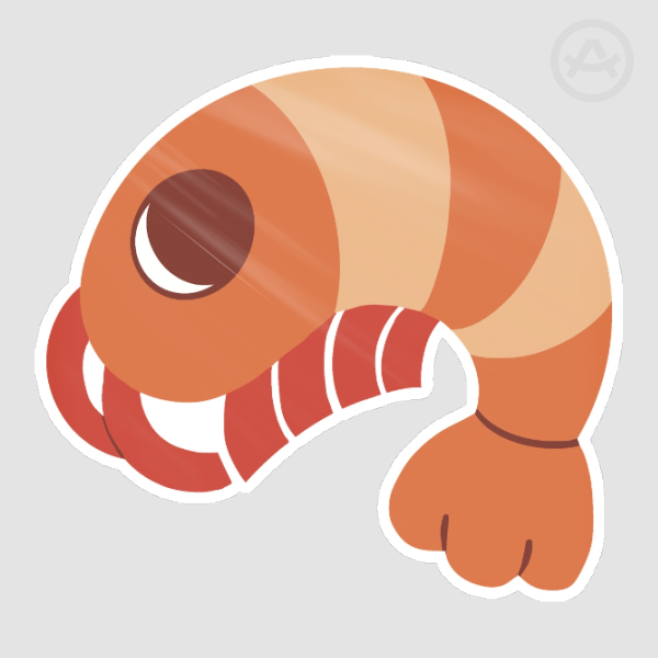 Shrimp Die Cut Stickers