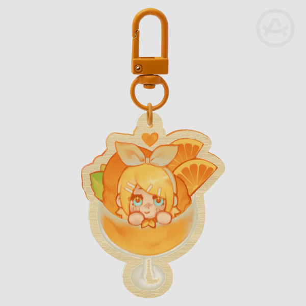 Rin Orange Sorbet Wood Keychain