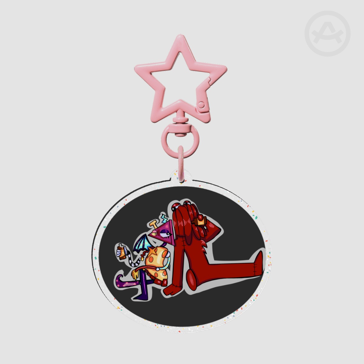 zooble and red Glitter Acrylic Keychain