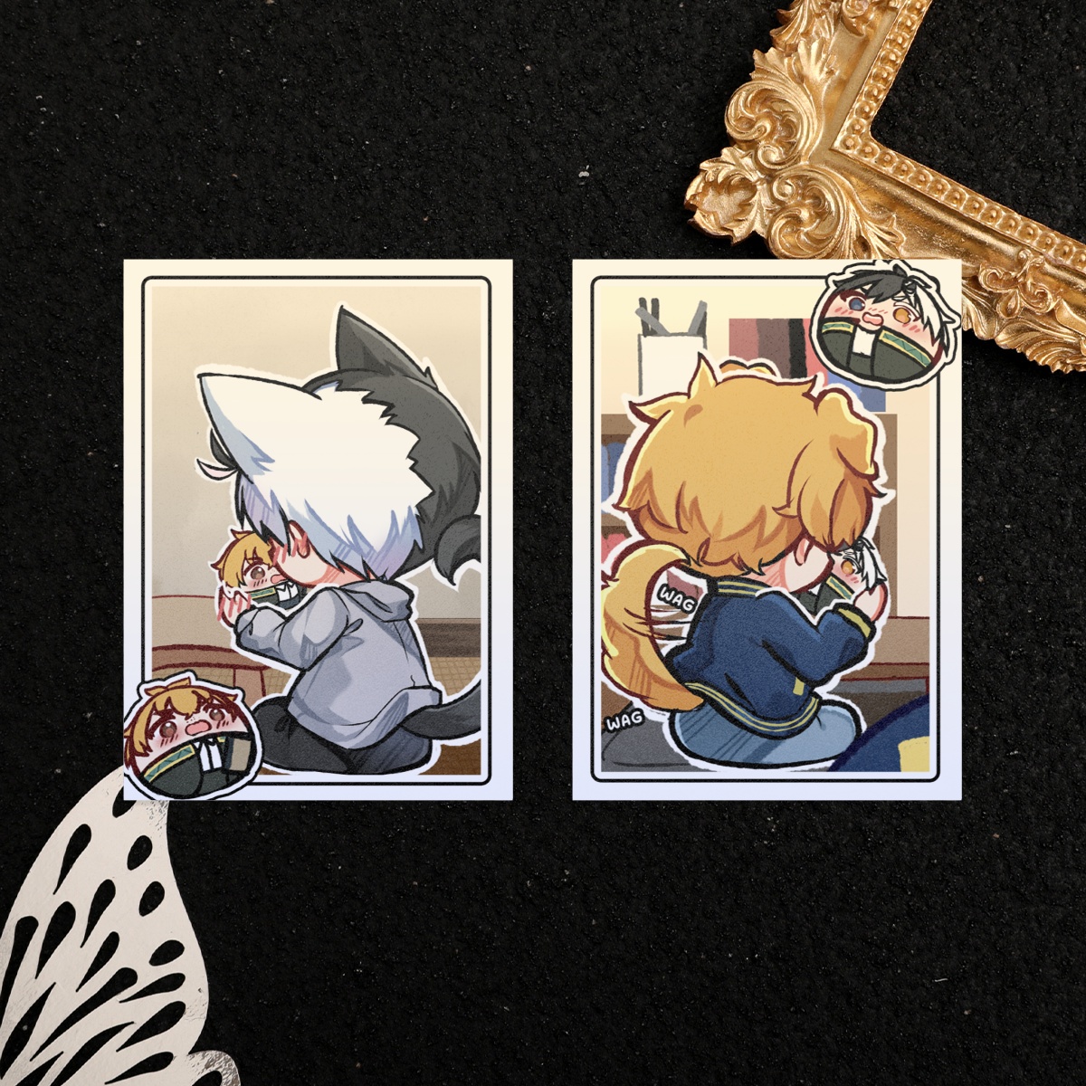 Blushing NireSaku Pearl Paper Photocards