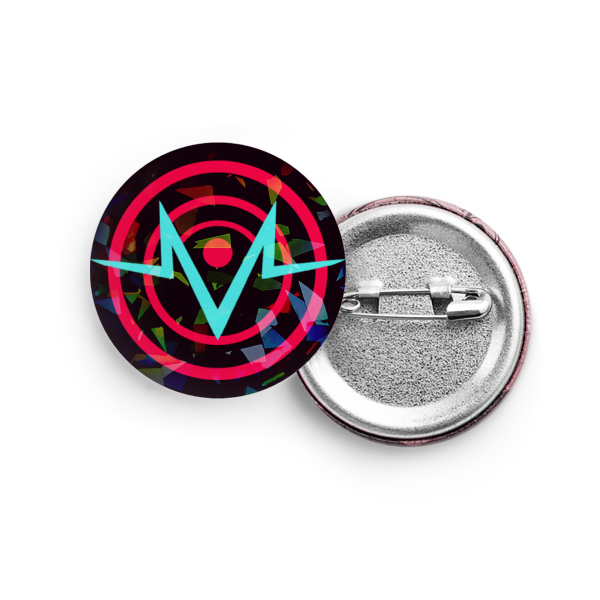 [Button Pin - Broken Glass Holo] Voxtek logo
