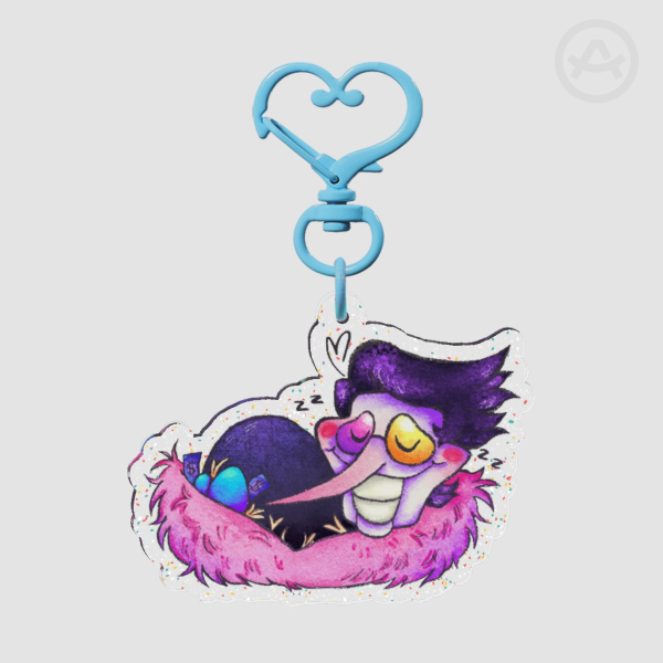 Sleeping Spamton Glitter Acrylic Keychain