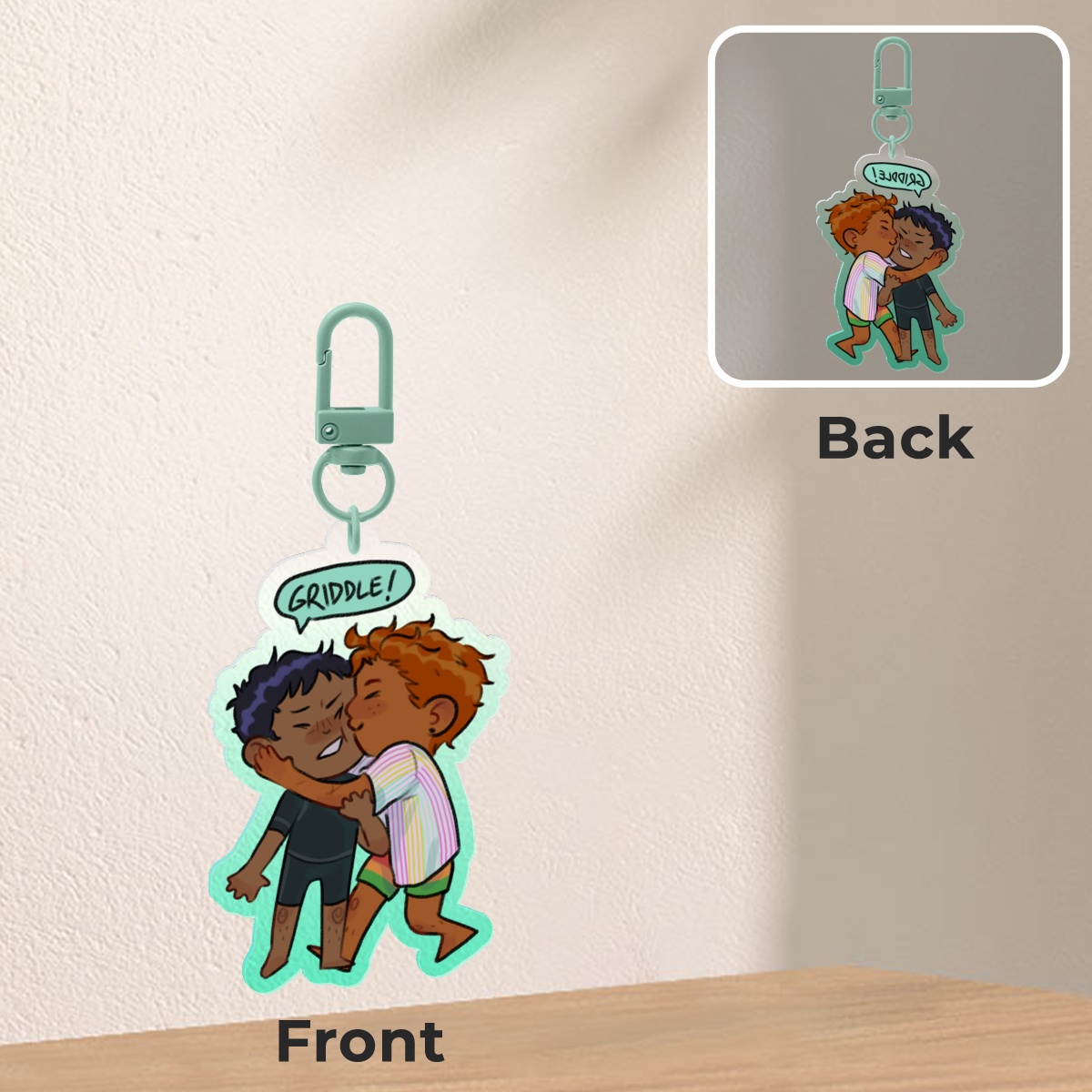 Griddlehark kiss - Beach Episode Keychain