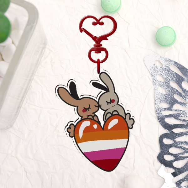 Heart Lesbunny Keychain
