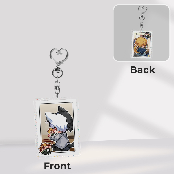 Blushing NireSaku Glitter Acrylic Keychains
