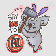 Say NO to AI Opal sticker