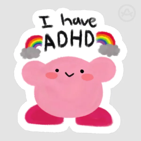 MSPaint Silly Guys [Kirby ADHD] Sticker