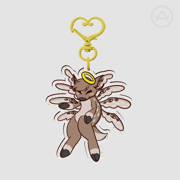 Glitter Acrylic Seraphim Fawn Keychain