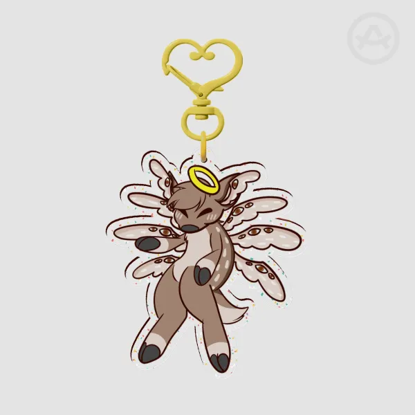 Glitter Acrylic Seraphim Fawn Keychain