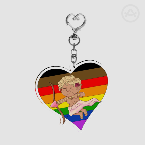 Cupid/Eros prideflag keychain