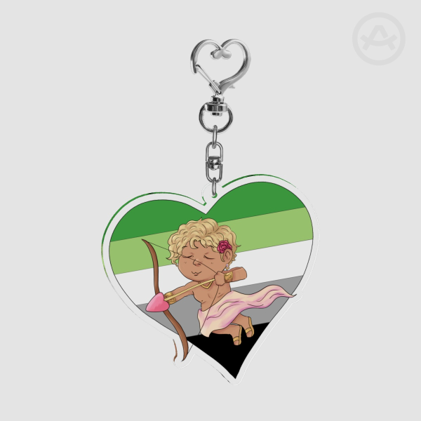 Cupid/Eros aromantic keychain
