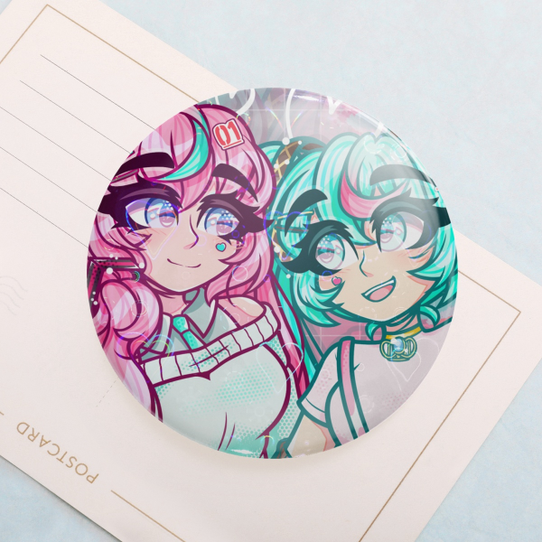 Round Badge - Mutual Fangirls Miku & Luka