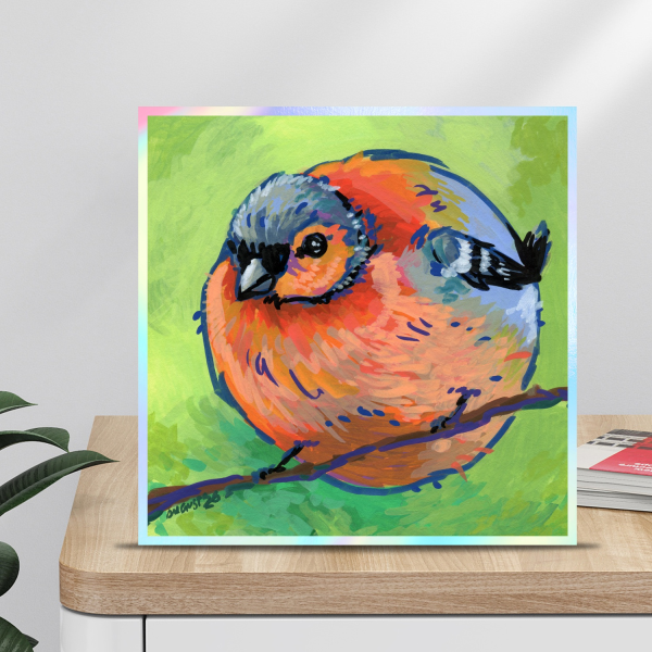 CHAFFINCH Art Board with Rainbow-Edge - 5.5" x5.5"(140x140mm)