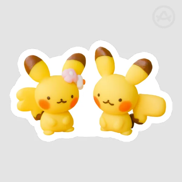 Pikachu Pair - Clay Sticker