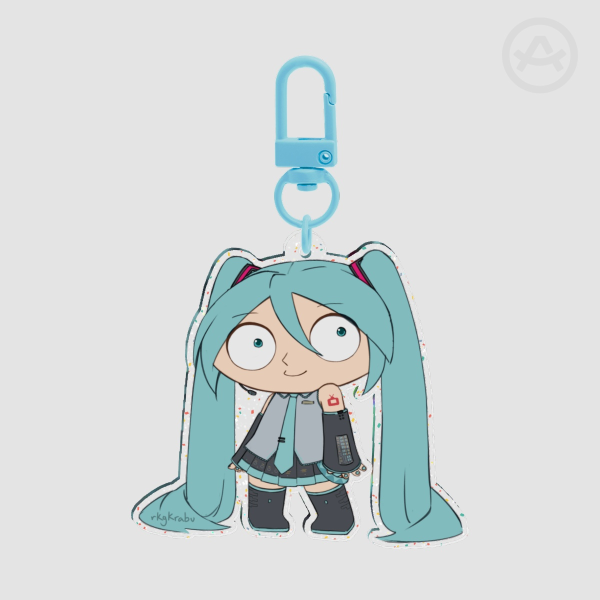 Stewieloid Glitter Acrylic Keychain