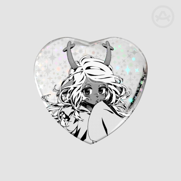 Manga Noelle Holographic Heart Badge Pin