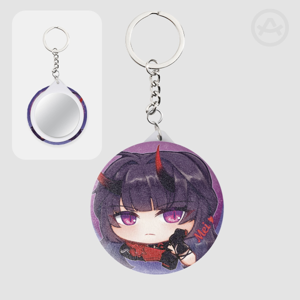 Raiden Mei Honkai Impact 3rd Plush Badge Mirror Keychains